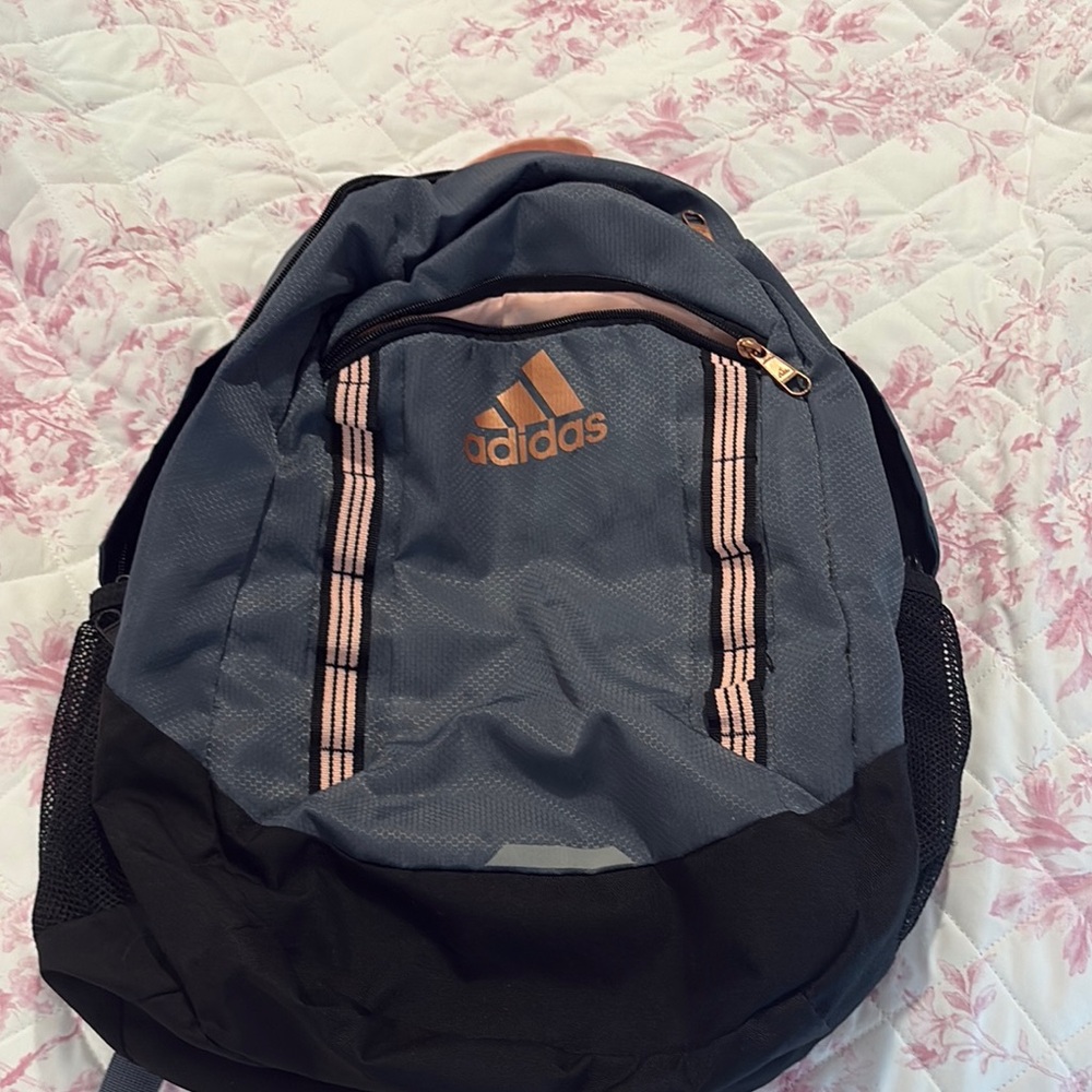 Adidas Gray and Black Backpack with Classic Design